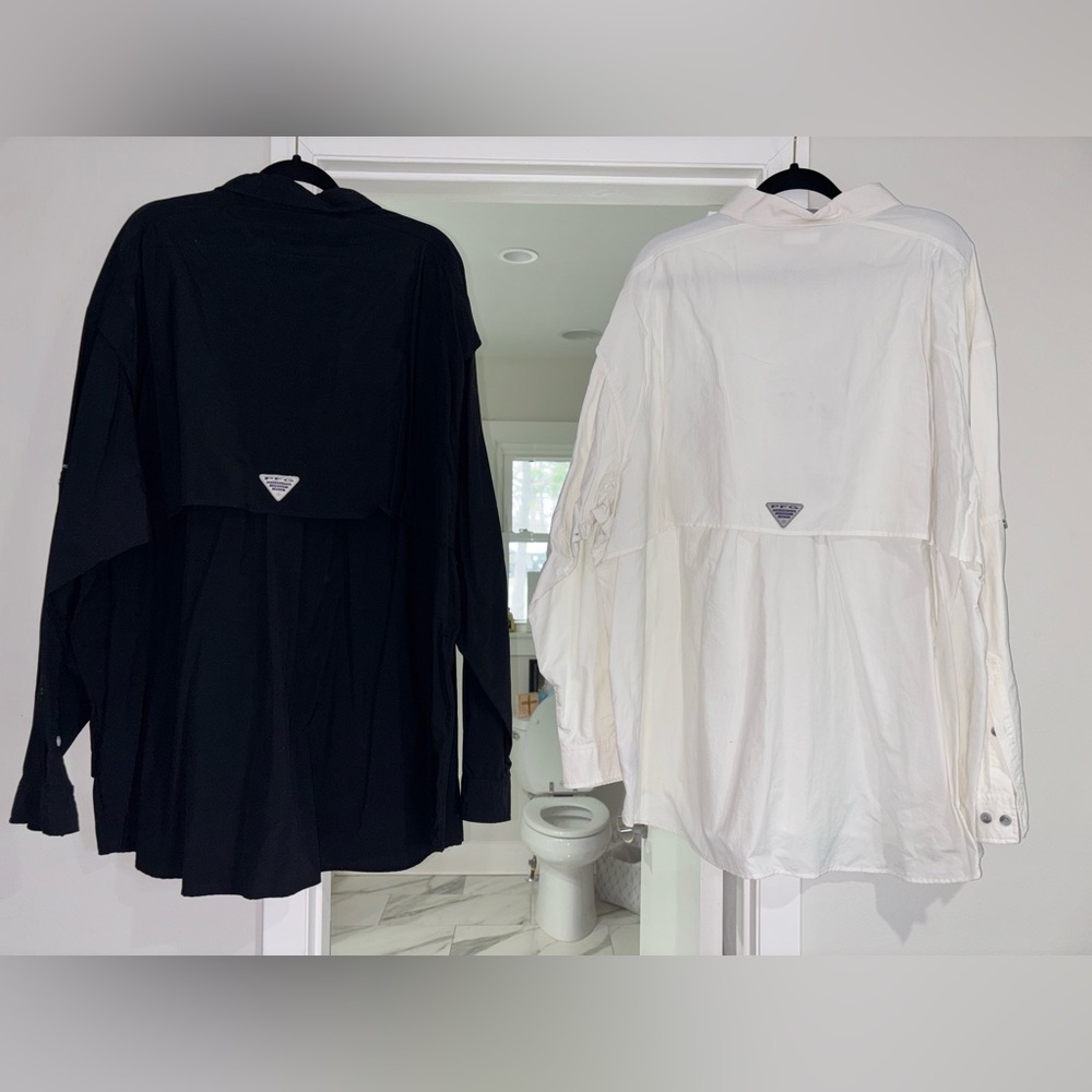 Columbia Black and White Long Sleeve Button down Shirt…Bundle of 2😀 Men’s 4X - Picture 6 of 8